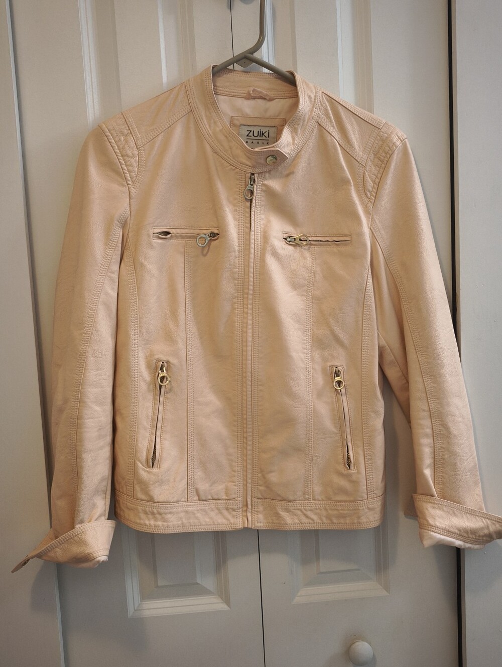 Zuiki Pale Pink Leather Style Jacket